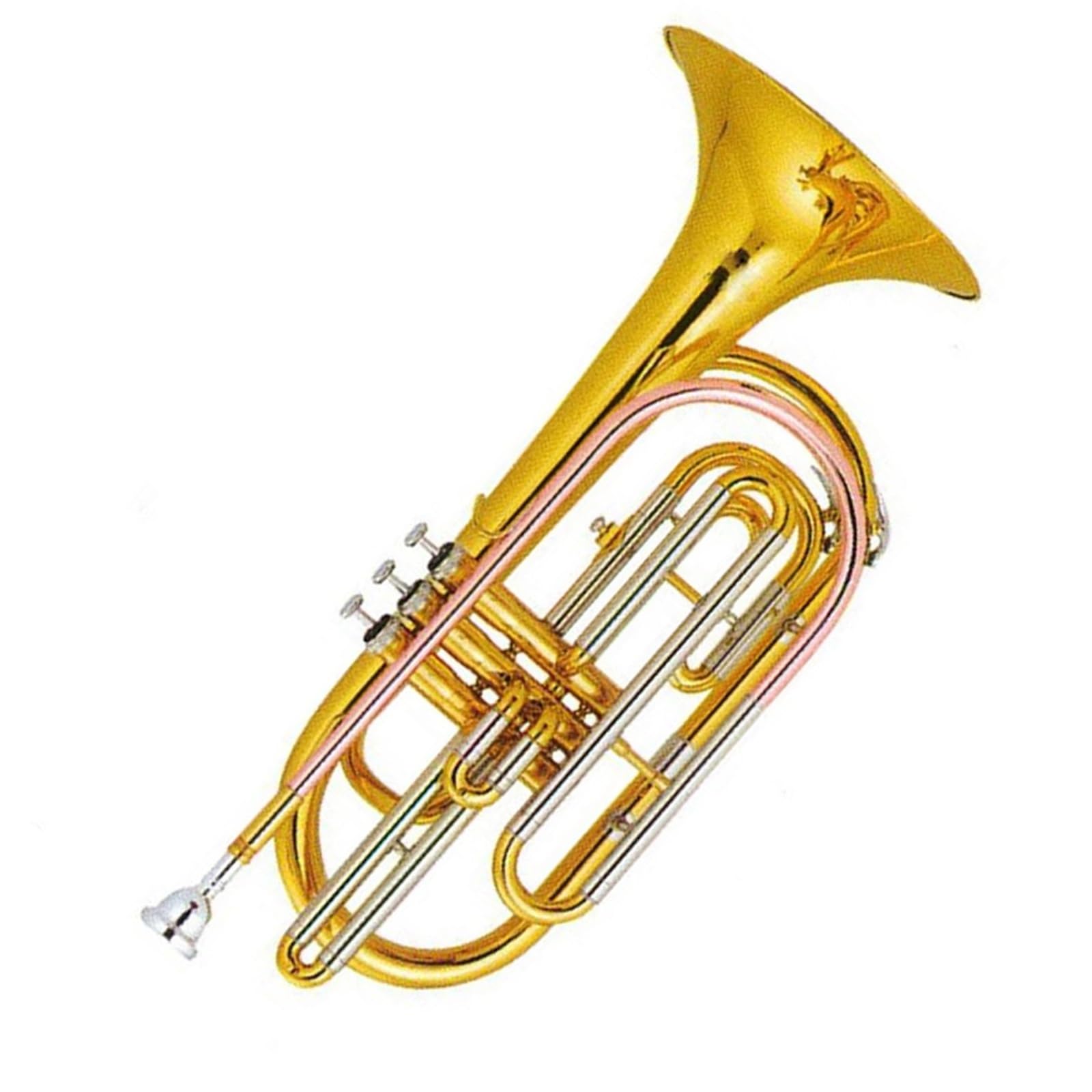 Trombone regolabile Trombone da marcia in Sib con pistone in acciaio inossidabile laccato oro e tubo principale in ottone