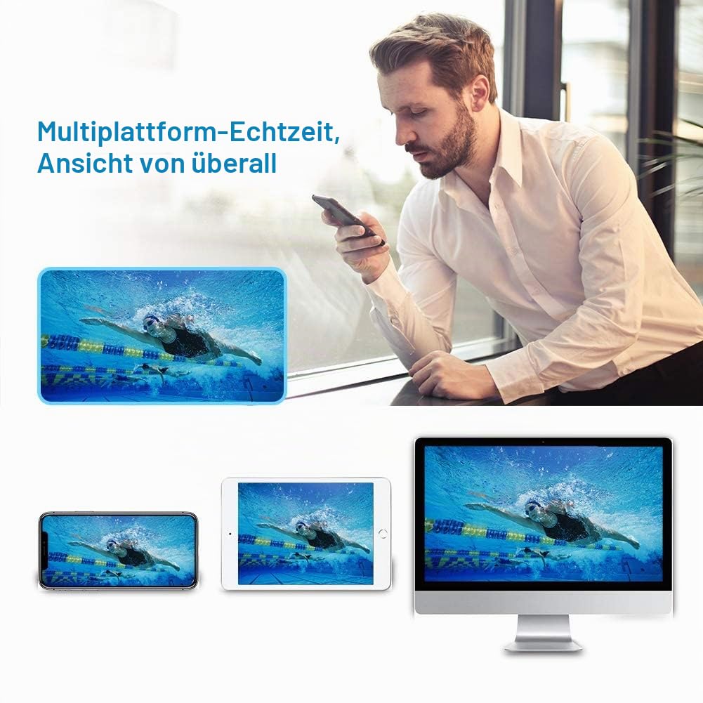 Barlus Unterwasserkameras 304 Edelstahl IP68 5MP 2592×1944 POE IP Kamera 32Ft Kabel Koi Teichkamera