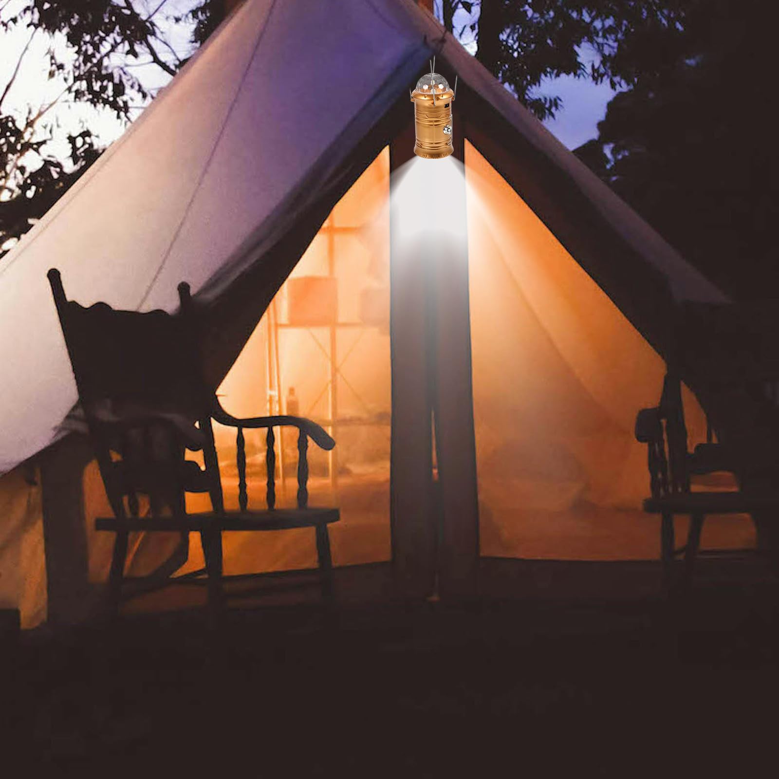 Lámpara LED Recargable Camping Portátil Luz Multifuncional para Exterior Linterna de Mano y Carpa Diseño Ligero y Resistente para Acampadas y Emergencias