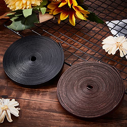 GORGECRAFT 5.5Yds 10mm Flat Genuine Leather Cord String Leather Shoelace Boot Lace Strips Cowhide Braiding String Roll for Jewelry Making DIY Craft Braided Bracelets Belts Keychains(Coconut Brown) - Image 4