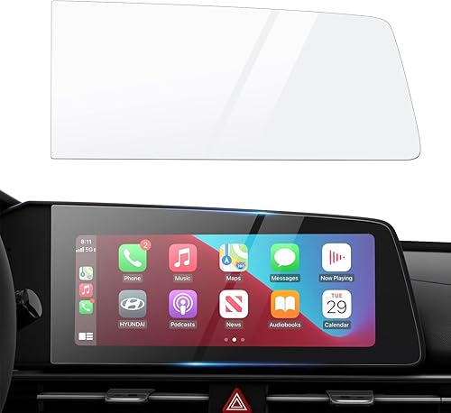 Autorder Protector de pantalla de ajuste personalizado para Hyundai Elantra 2021 2022 2023 vidrio templado navegación 9H película protectora para