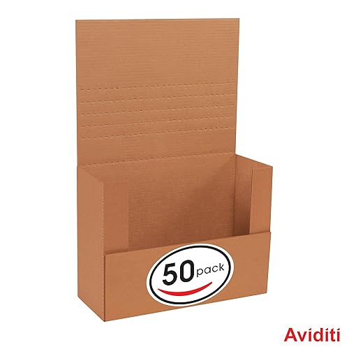 Miniatura 3 de Aviditi Cajas de correo de papel kraft marrón de fácil plegado, 15 x 11 18 x 6 pulgadas, paquete de 50, a prueba de aplastamiento, para envío,