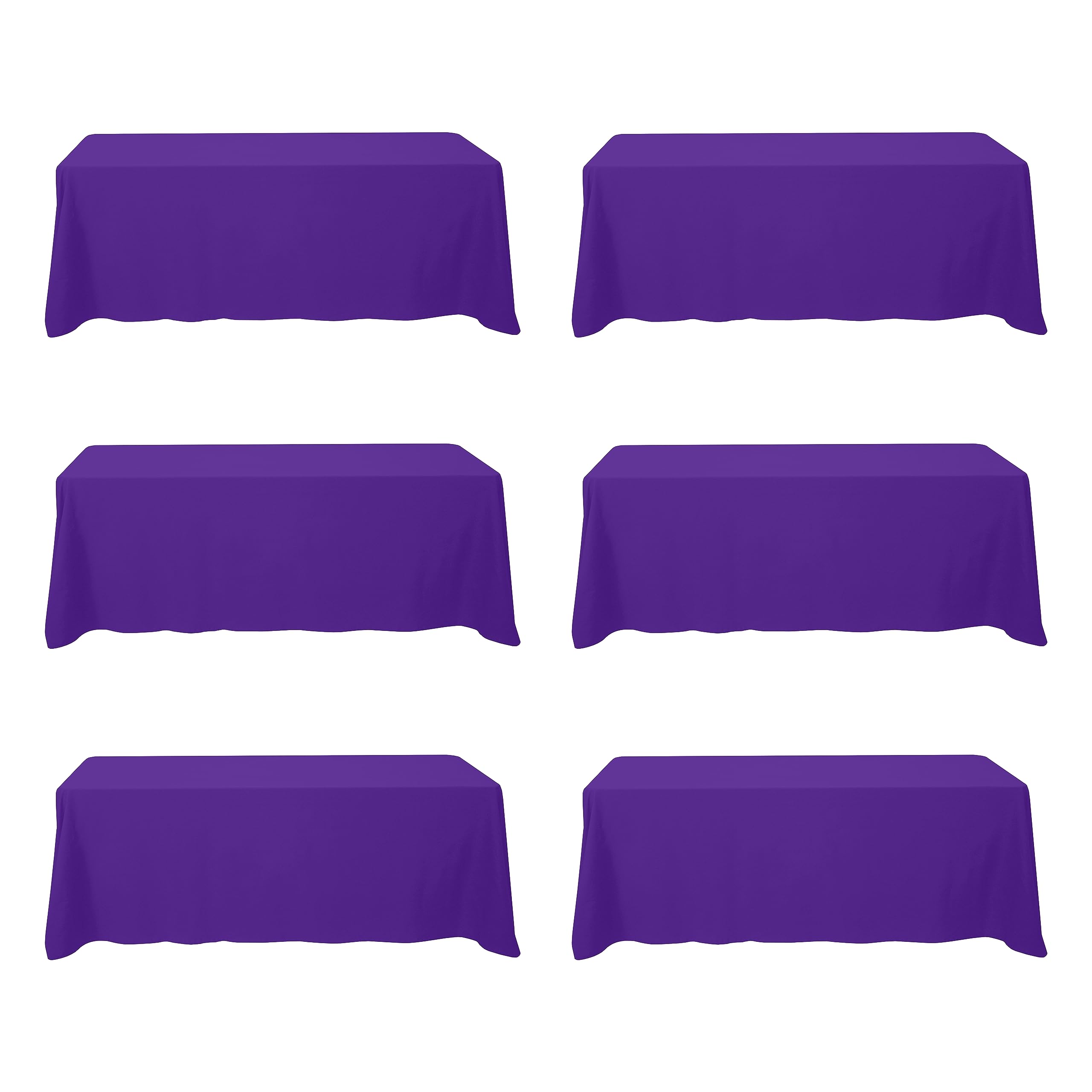 BRILLMAX 6 Pack Purple Tablecloths 90x156 Inch for 8ft Rectangle Tables