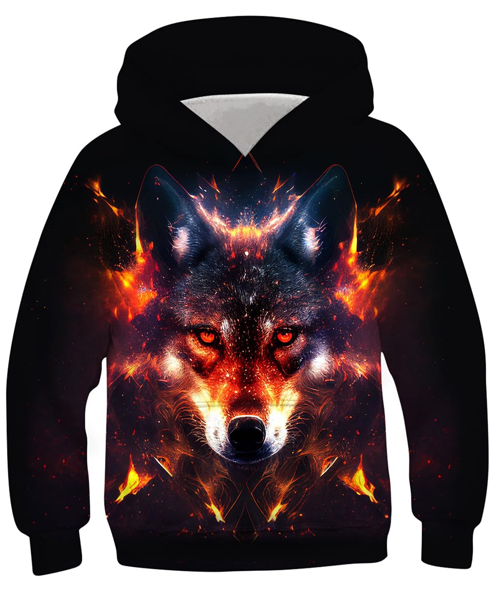 kids4ever Unisex Kinder Hoodie 3D Lustig GedrucKt Kapuzenpullover Langarm Pullover Hoodies Sweatshirt für Jungen Mädchen mit Tasche Alter 6-16