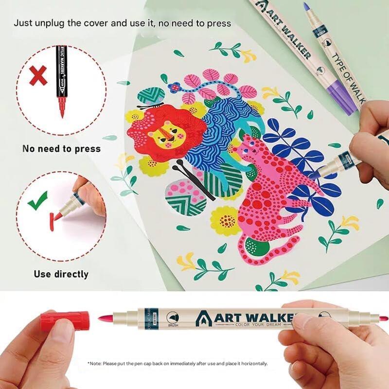 Image of HUBTURE Acrylic Paint Marker Pen Set - Metallic Colors, Medium Point Tip - Non-Toxic Art Markers for Rock, Ceramic, Glass, Wood, Fabric, Canvas, Craft Projects(ACRYLIC MARKER)