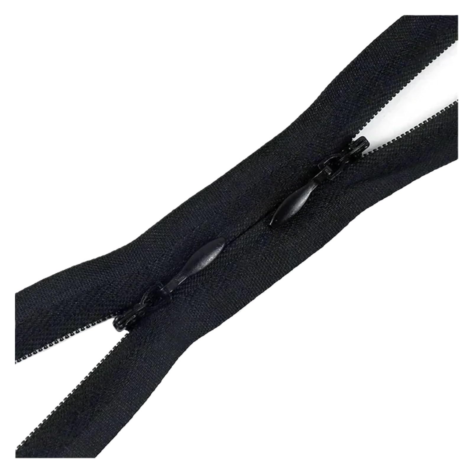 Two Way Separating Zipper, Two-Way Separating Zipper No.3 Invisible Nylon Double Slider 60/120cm Multicolor 5/10pcs(Black,120cm-10Pcs)