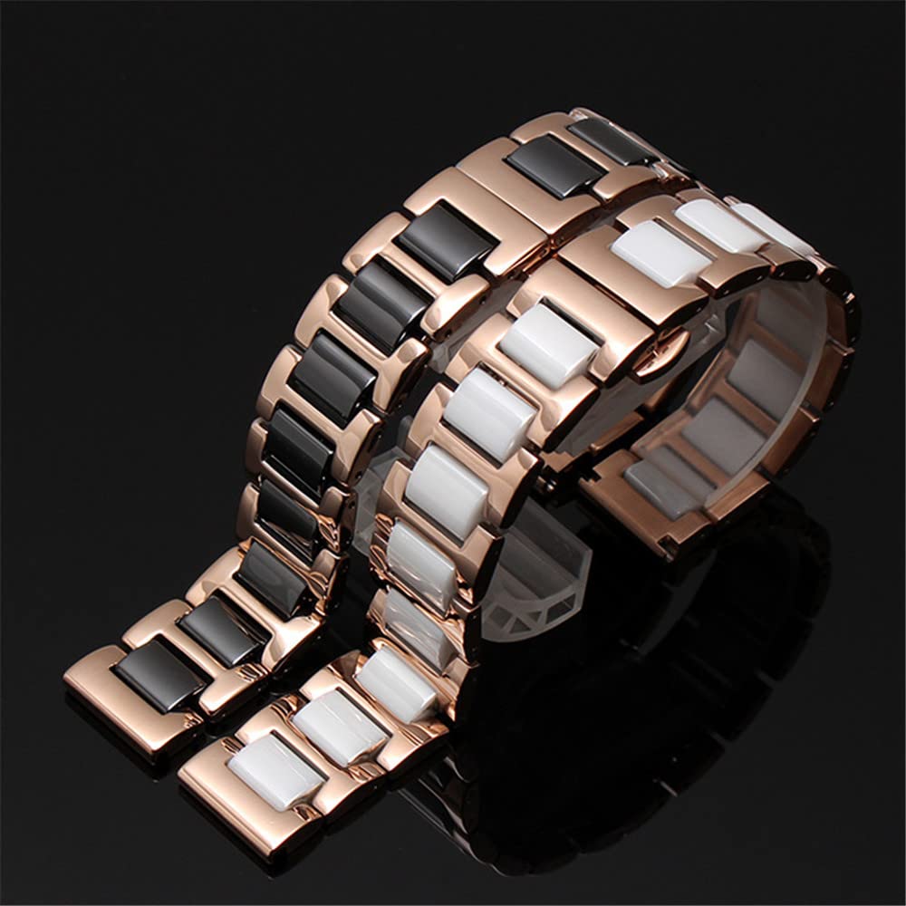 Uhrenarmband 12mm 14mm 16mm 18mm 20mm 22mm Edelstahl Keramik Uhrenband Männer Frauen Schmetterling Schnalle Armband Band
