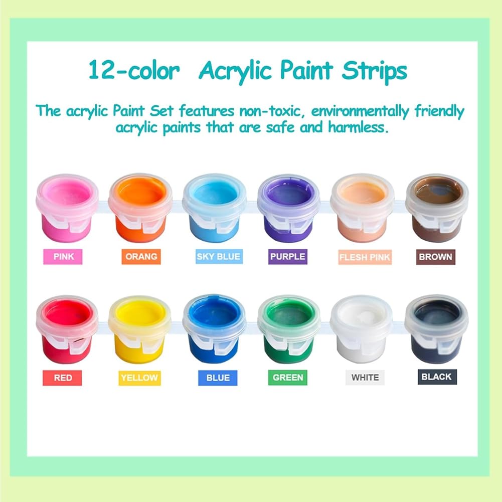 Mini Set di Colori Acrilici, Strisce di Colori Acrilici per Bambini e Adulti, Ideali Come Regali In Classe per Feste di Compleanno A Casa
