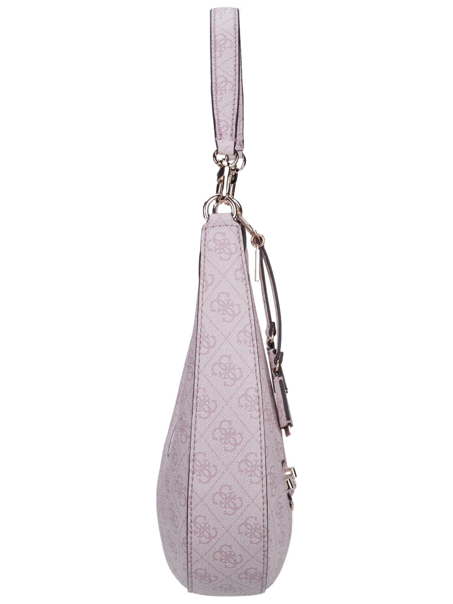 GUESS Torba na ramię Lindsey Hobo Orchid Logo stary róż
