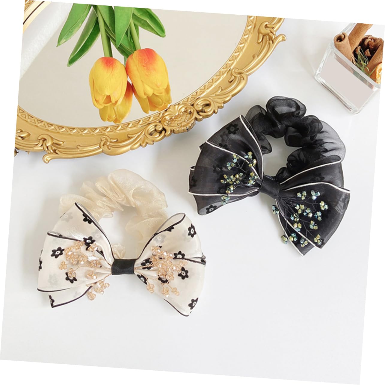 MAGICLULU 5 Sets Haarspangen Mit Schleife Haarband Haarseile Satin-haargummis Stilvolles Haar-accessoire Für Frauen 2 Stück * 5