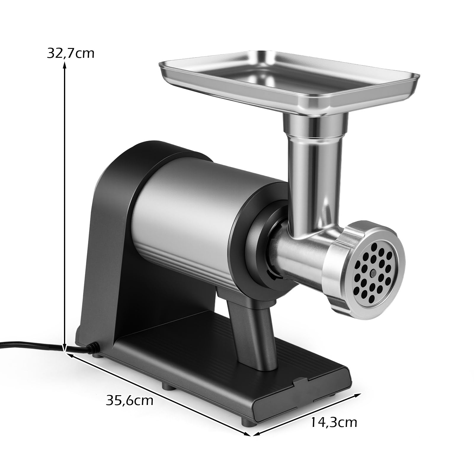 RELAX4LIFE Hachoir à viande électrique 2000 W en aluminium 3-en-1