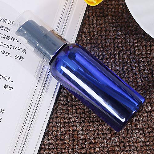 Videlly 10 Pieces Empty Refillable Plastic Pump Bottle With Black Cap Ideal For Lotion Cream Essential Oil Travel Small Container Dispenser 50Ml Blue #TOP1