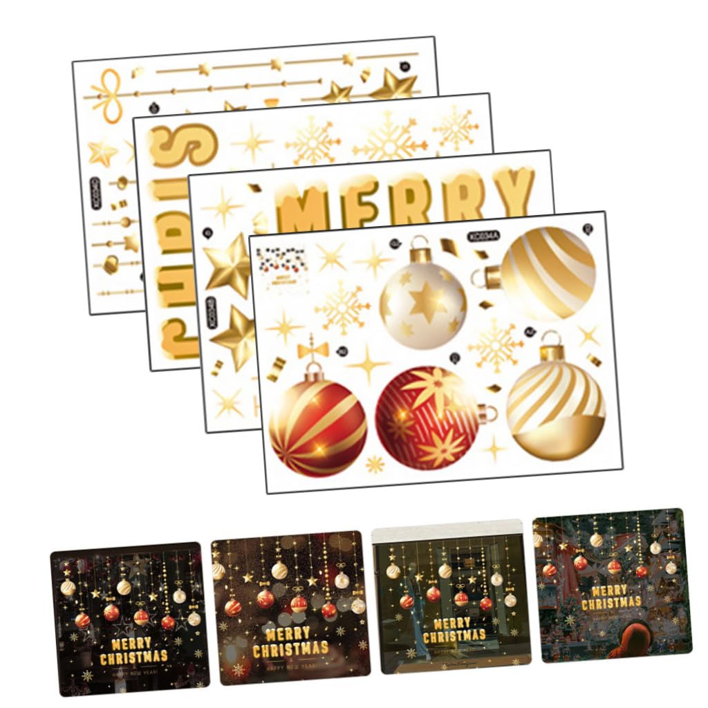 TOPBATHY 20 Hojas Pegatinas navideñas calcomanías navideñas para ventanas vacaciones pegatinas de pared adornos navideños christmas stickers decoración ventana se aferra para navidad