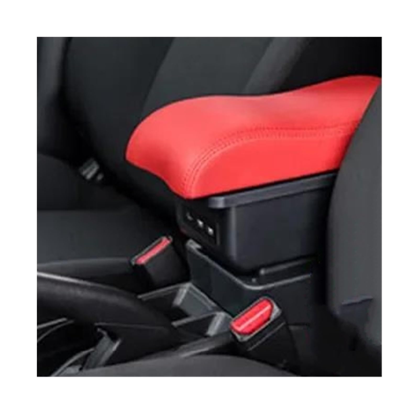 DYDGUTUFB For Suzuki For IGNIS Car Armrest Box Center Retrofit Parts Interior Storage Box USB Accessories (B4 red 3USB)