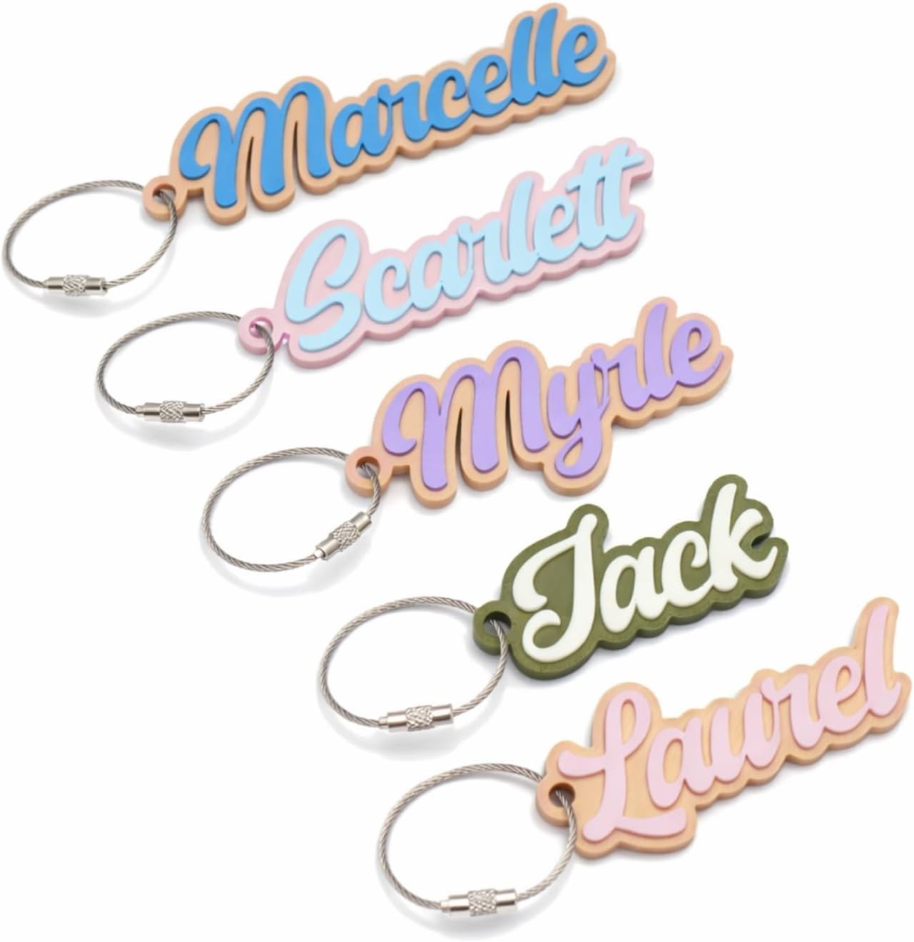 Personalized Bag Tag Name Keychain for Kids Backpacks, Custom Name Keychain, Diaper Bag & Lunch Tag, Keychain Party Favors