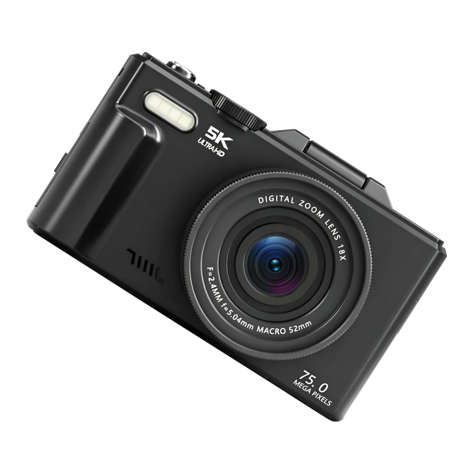 Cámara digital, 4K 64MP, flip 180°, zoom 18X, enfoque automático, negro | CMOS,3" LCD,LED,9 Modos,120fps,TF 128GB,0.4kg,11cm,USB-C,BL-5C,Weitwinkel,Makro,Vlog,Reise,Principiante,Schwarz