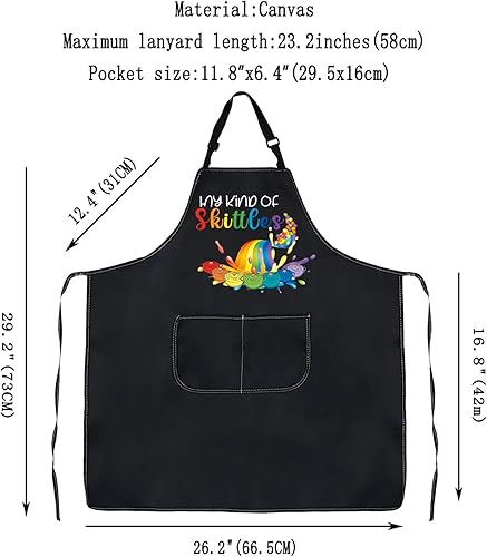 Miniatura 3 de G2TUP Delantal con bolsillos para amantes del arte, regalo para profesores, divertido artista, pintor