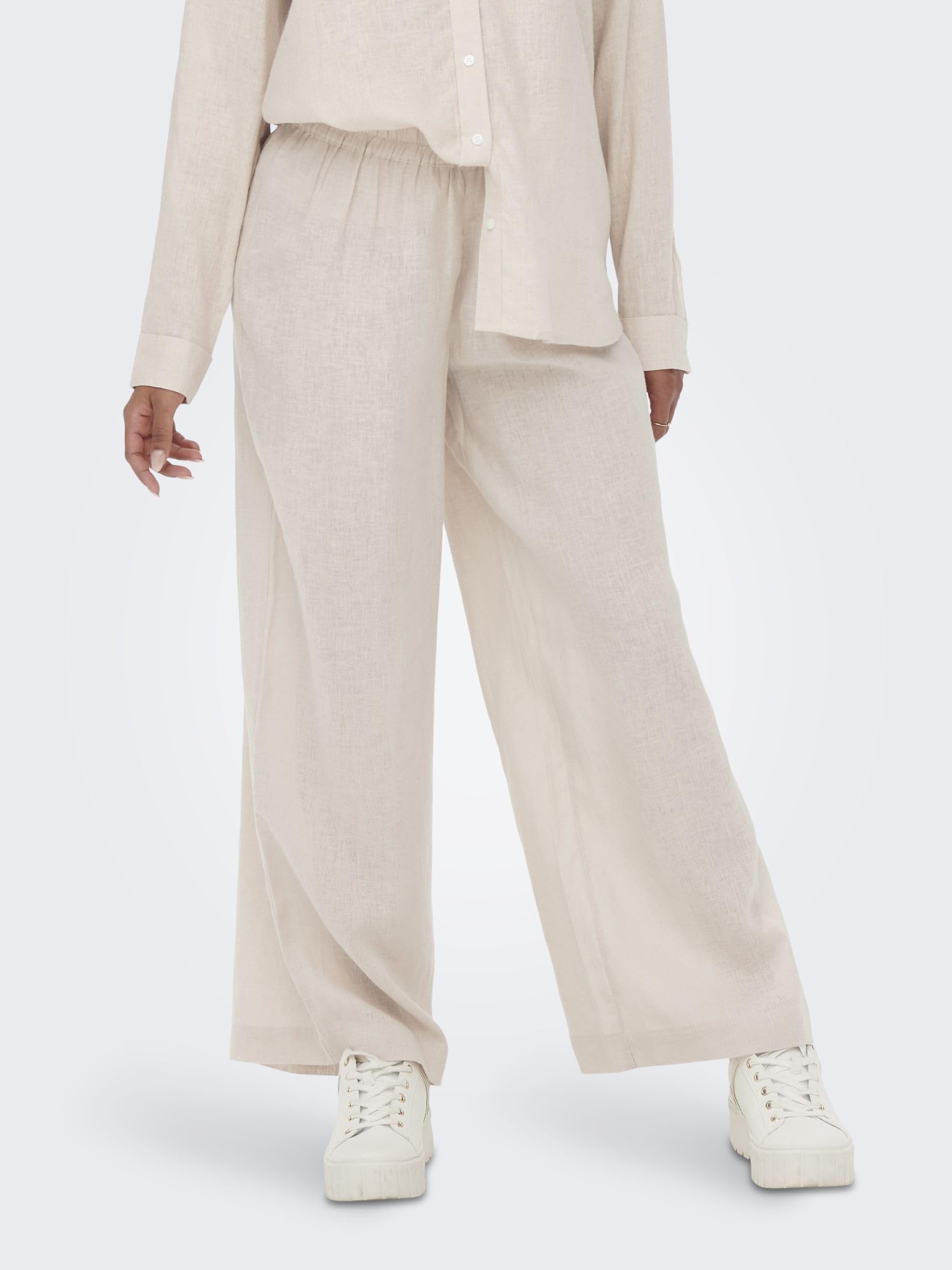 ONLY Onltokyo Hw Linen Blend St Pant Pnt Noos - Spodnie Kobiety