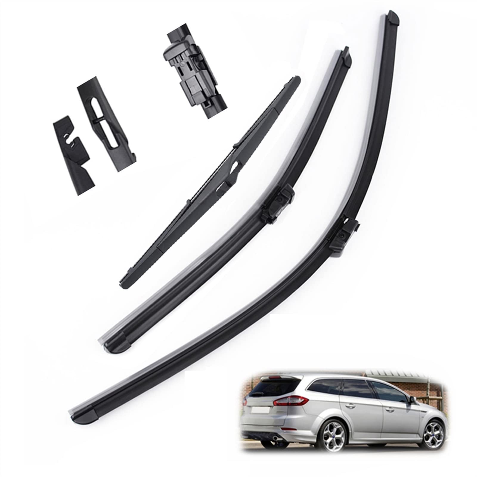 WITTSY Parti Tergicristalli Parabrezza Parabrezza Spazzole Tergicristallo Anteriore Posteriore Tergicristallo Spazzola Set per Ford per Mondeo Mk4 2007 2008 2009 2010 2011 2012 2013 2014