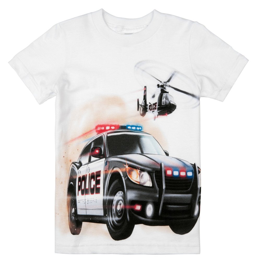 Shirts That GoLittle Boys' Police Car and Helicopter T-Shirt