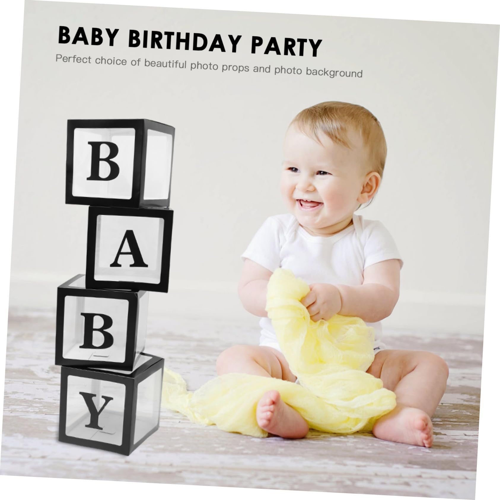 OUNONA Ballonbox Dekoration aus Pappe und Pvc für Babyparty und Babygeburtstag
