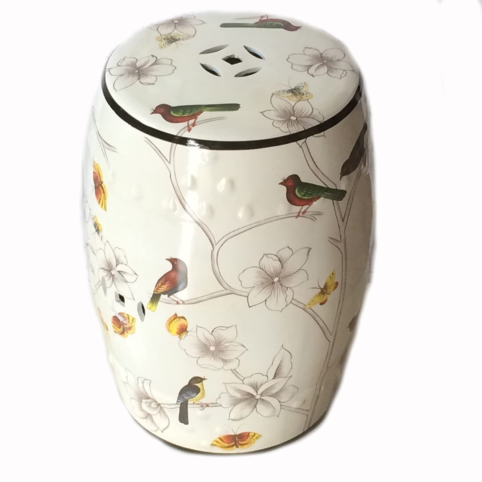 Table d'appoint en céramique style tambour de jardin haut de gamme