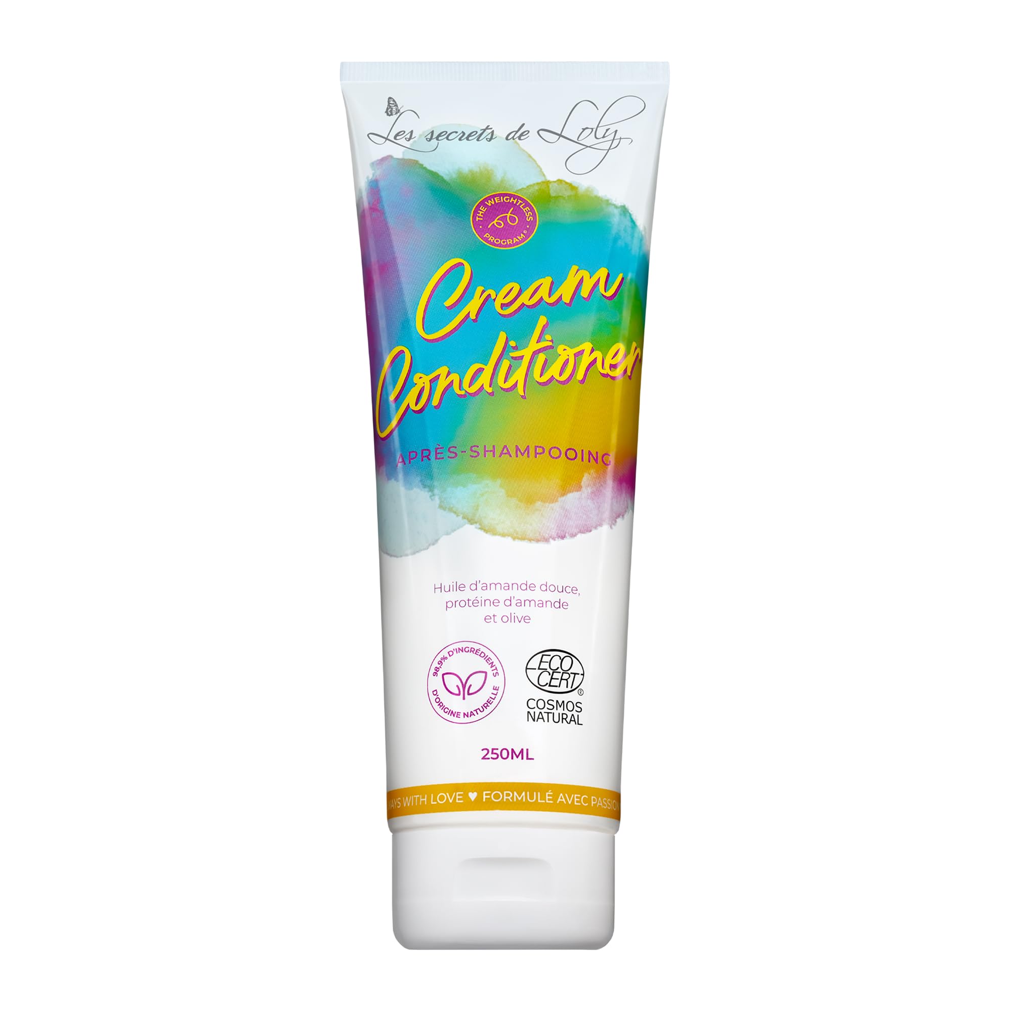 Les Secrets de Loly - Cream Conditioner - Après-shampooing démêlant Hydratant & définition - Cheveux ondulés, bouclés, frisés et crépus - 250 ml