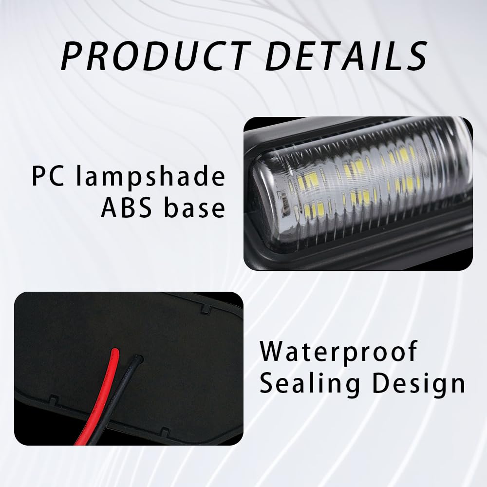 Universal License Plate Light 12/24V 3 LED LICENSE PLATE TAG LIGHT BOAT RV TRUCK TRAILER INTERIOR STEP LAMP La Trailer License Plate Light - Foto 9