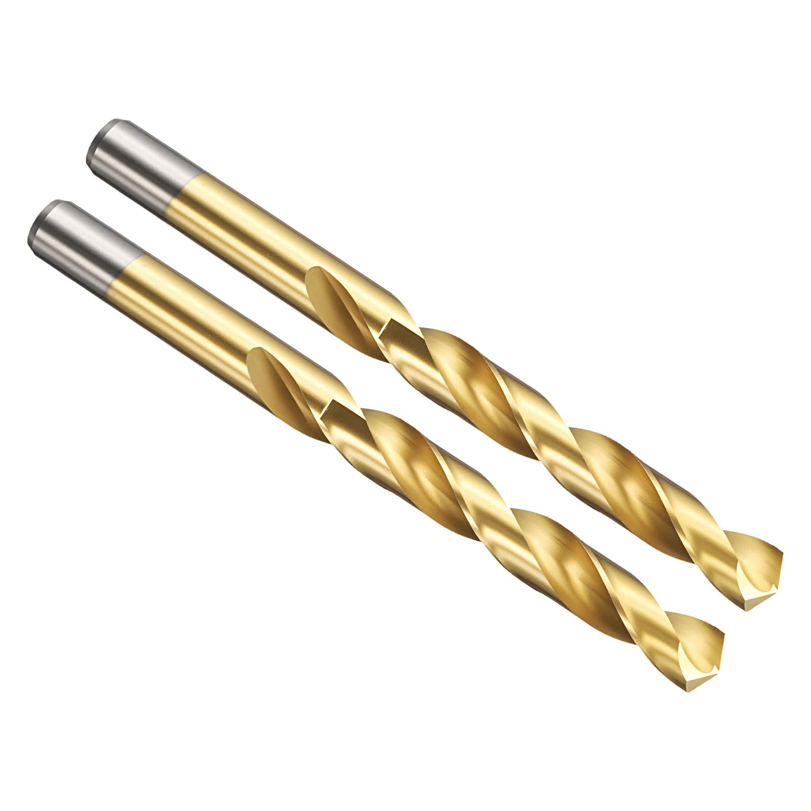 PATIKIL 12.5mm Drill Bit, Jobber Straight Shank M2 High-Speed Steel 135° Titanium Nitride TiN Coated for Stainless Steel Hard Metal - 2 Pack — image 1