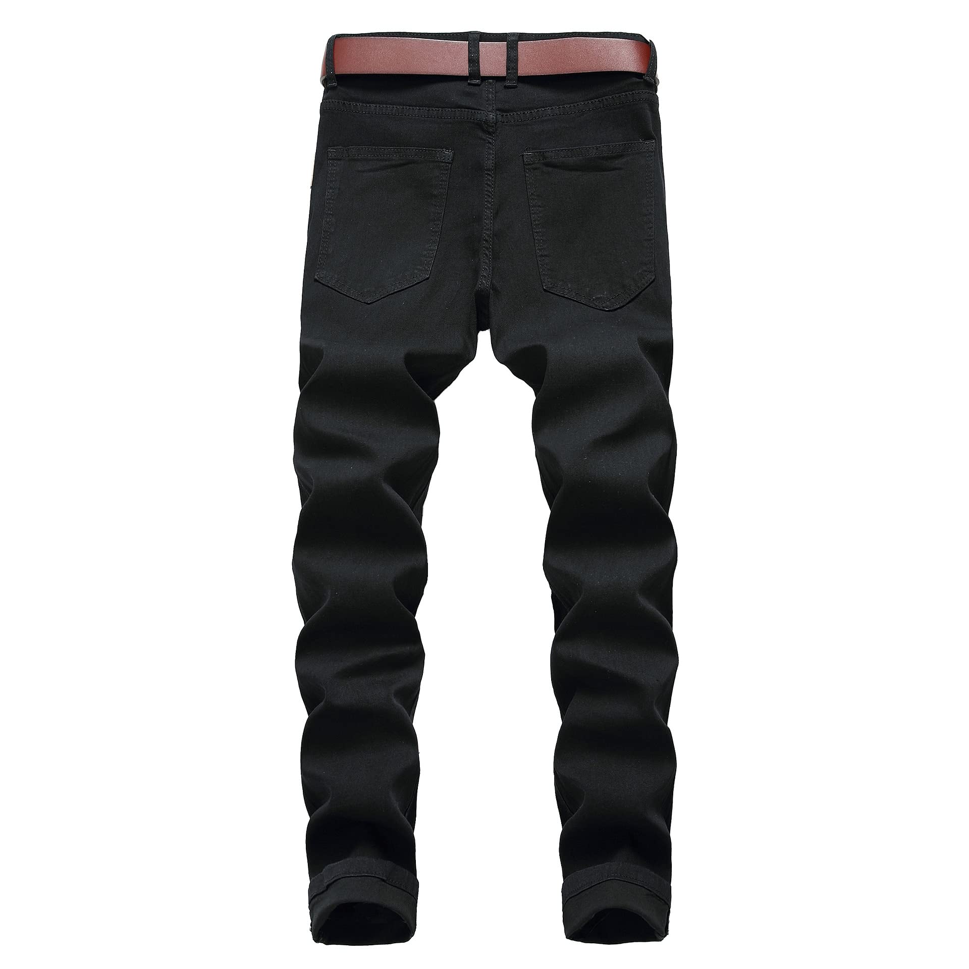 WQZYY&ASDCD Jeans Pantalon Herren Zerrissene Knie Reiner Schnitt Lässige Jeans Loch Lang Hip Hop Schlanke Füße Stretch Plus Größe Trendige Hose