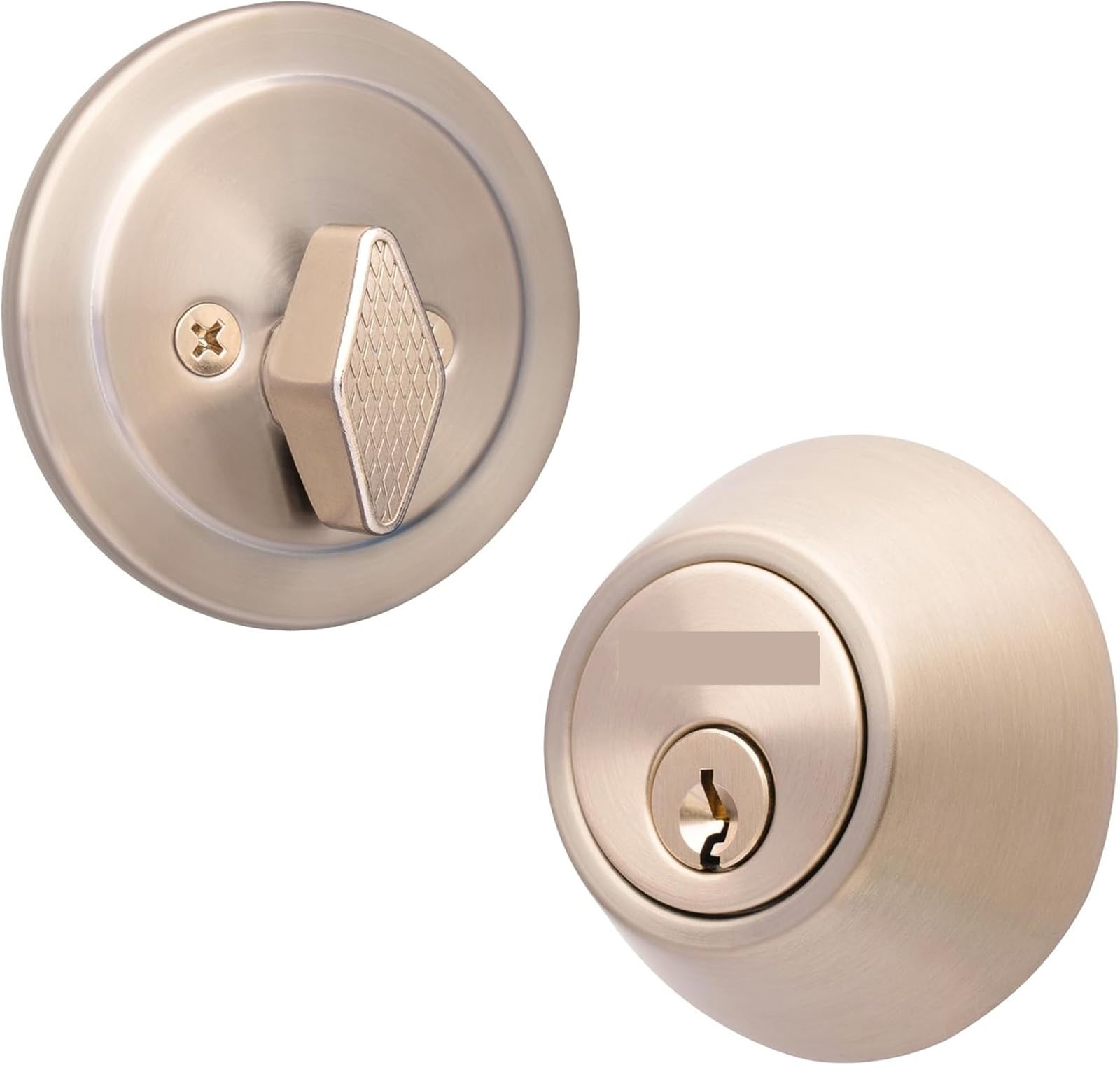 Door Locks - Single Cylinder Front Deadbolt Lock Set Anti-Bump Resistant Dead Bolt for Exterior Do(Satin Nickel)