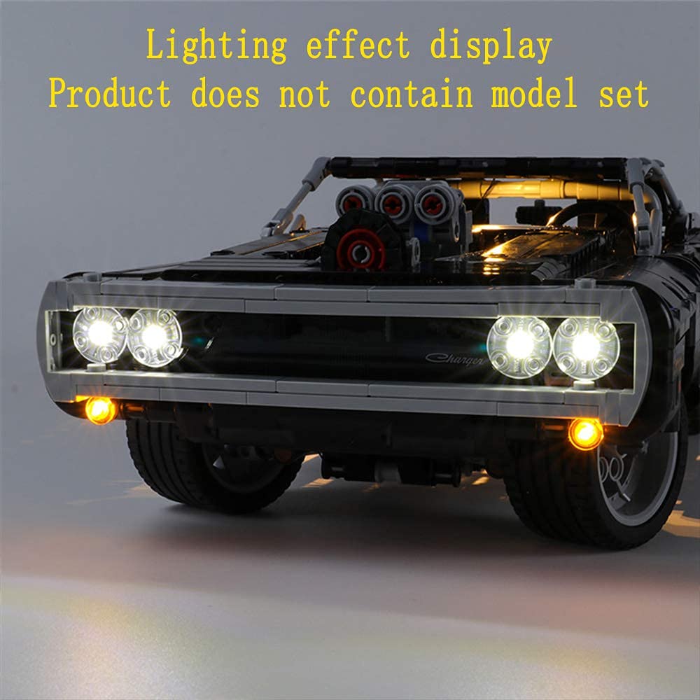 GEAMENT Kit de Luces LED por Dom's Dodge Charger - Compatible con Lego Technic 42111 (Juego Modelo no Incluido)