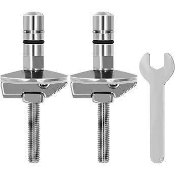 Toilet Seat Mounting Hinge for Haro Luvett Toilet Seats Tilting Dowel M6 x 71.5 mm Toilet Lid Holder Stainless Steel Toilet Lid Hinge Mounting Bracket Pack of 2