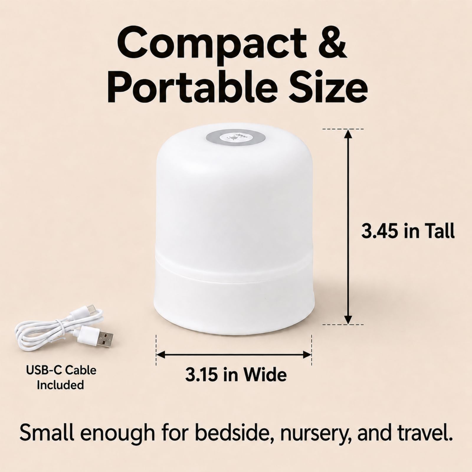 Luz nocturna para bebé, lámpara portátil de 3 colores, luz nocturna táctil regulable recargable de 2400 mAh para niños, niños pequeños, lactancia materna, viajes