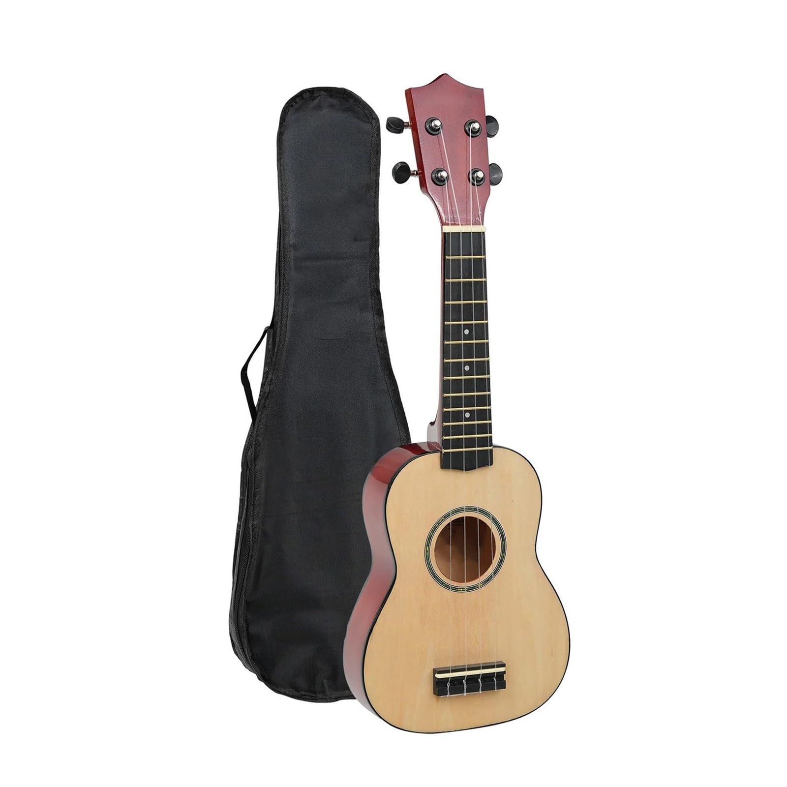 21 Calowe Ukulele Sopranowe Dla Początkujących Z Naturalnym Wykończeniem Z Torbą Koncertową I Zapasowymi Strunami Ukulele Dla Dorosłych