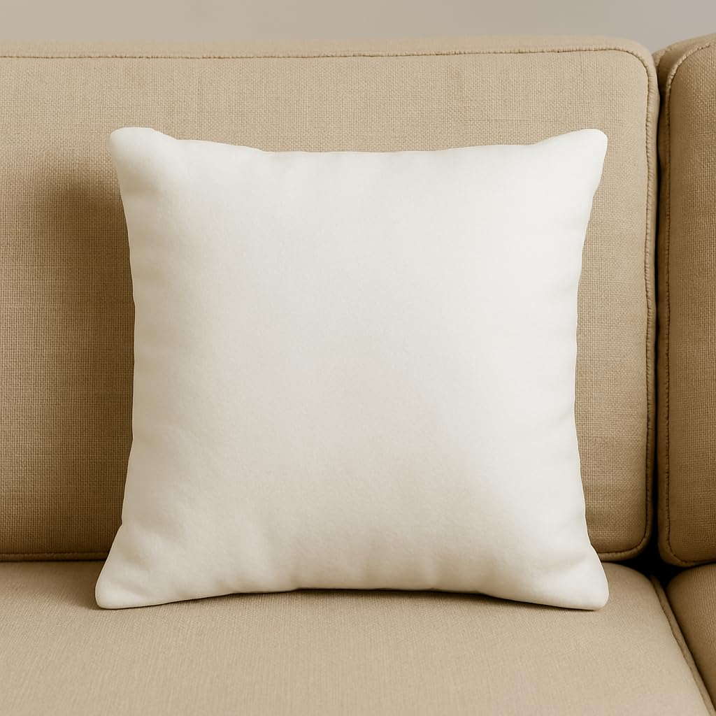 Kalina Microfiber Cushion Filler 18x18 Inch | Non-Woven Hypoallergenic Square Hotel Quality Pillow Insert for Sofa, Bed & Home Décor | Soft, Fluffy & Shape-Retaining | White (Pack of 1)-picture-10