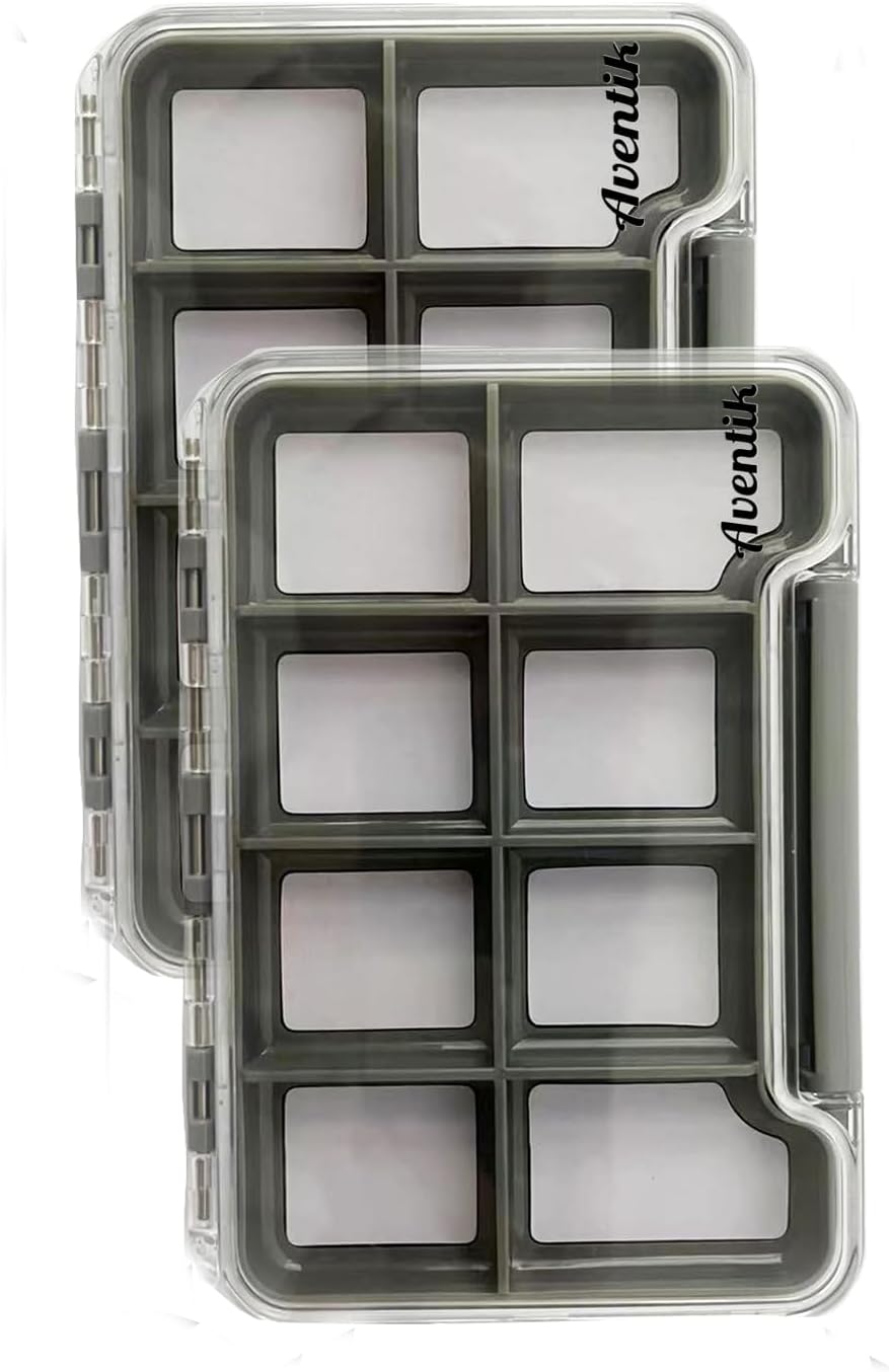 2PACKAventik Waterproof Slim Pocket Fly Box Fishing Hook