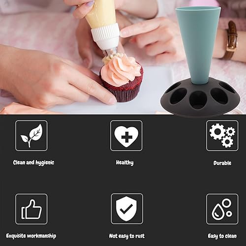 Miniatura 3 de Soporte de bolsa de pastelería, soporte para bolsa de pastelería, soporte para bolsa de tuberías con 8 ranuras para boquillas, soporte de plástico