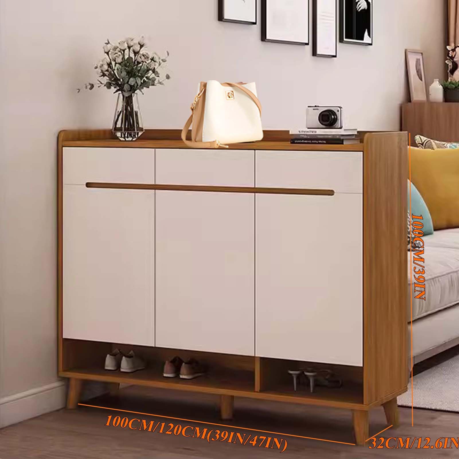 Amazon.com: HUHJYUGE Bamboo Shoe Rack for Entryway, Stackable Shoe
