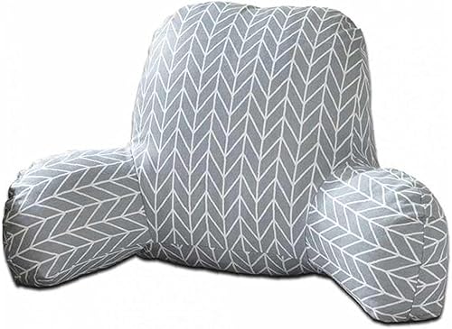 Cojín de respaldo de almohada con soporte de brazo de algodón y lino de tela de felpa para reposo de cama, silla de cintura para asiento de