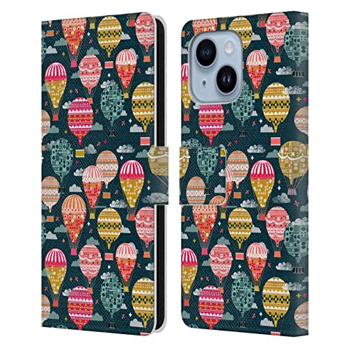 Protection iPhone 14 Plus étui portefeuille cuir anti-rayures ballons