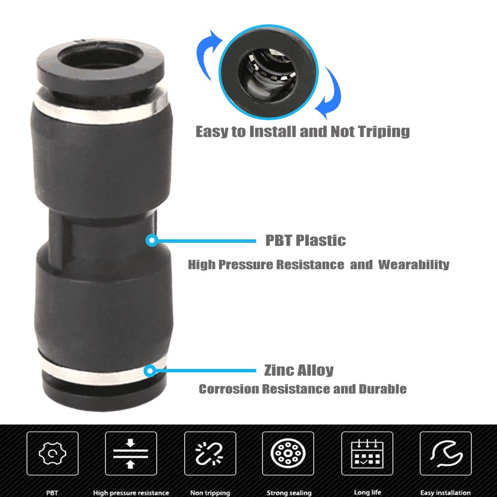 Snapklik.com : 10PCS Pneumatic Push To Connect Fittings, PBT Plastic ...