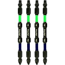 ORiGiNAL - T25+PH2 IMPACT BiT, 4 INCH, 4pk. Double End+Double Duty, USA-4T25PH2X4 Lime Green/Blue Drives #25 Torx/Star/GRK + #8/10 Phillips Screw Fits "ULT" MULTi S/Driver