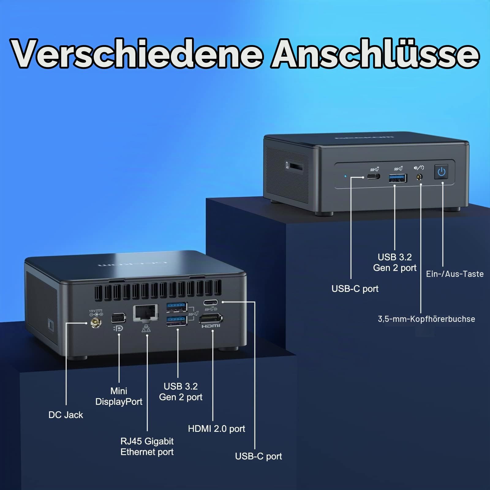 GEEKOM Mini-PC IT8 SE mit i3-8109U (bis zu 3,6 GHz), 8 GB DDR4 RAM und 256 GB SSD Ultra-leiser Kompakter Desktop-PC, Win 11 | 4K | SD-Kartensteckplatz | VESA-Halterung für Homeoffice