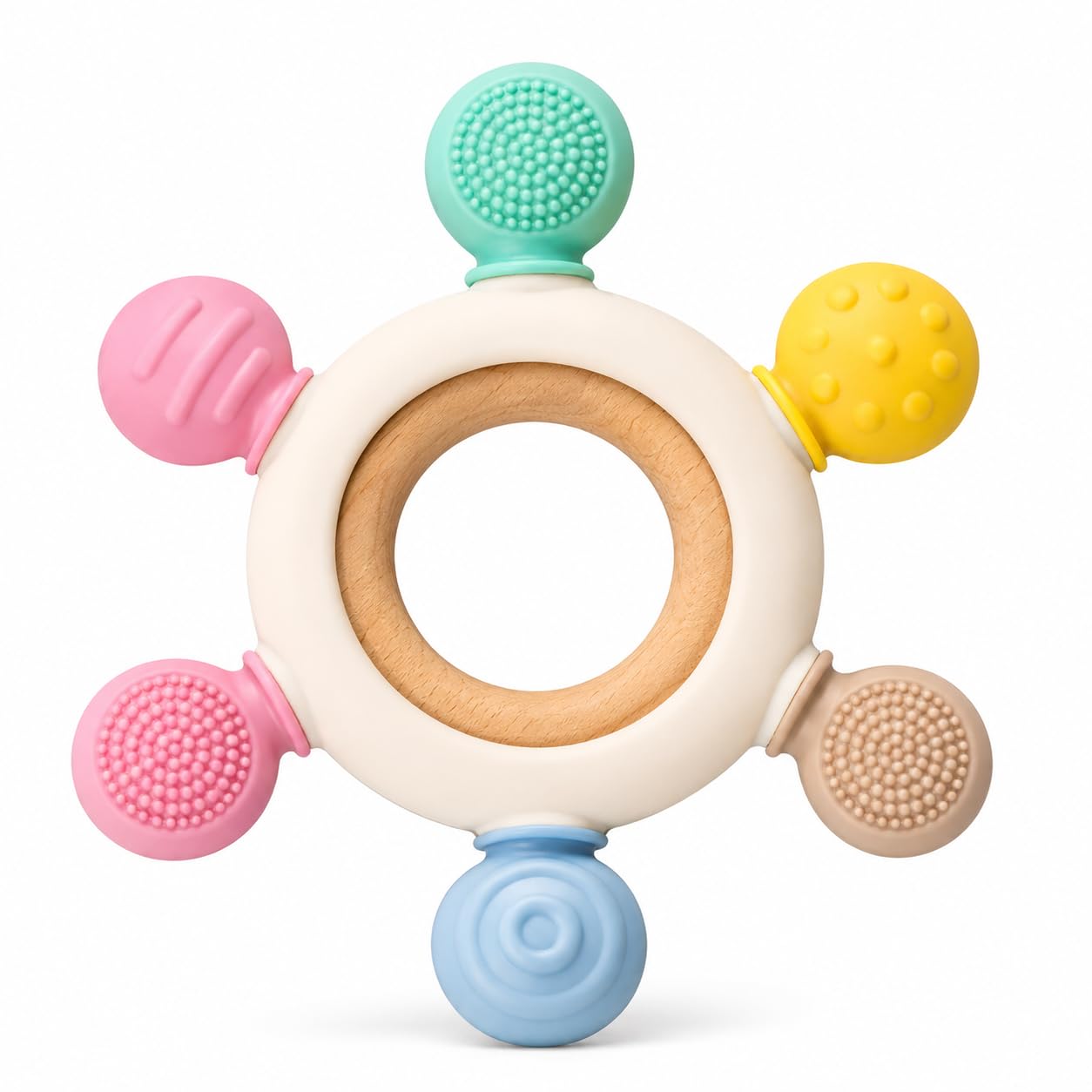 Baby Teether Toy for 3+ Months, BPA-Free Food Grade Silicone Teething Ring, Soft Chew Toy for Teething Relief, Easy Grip Sensory Teether for Infants 6–12 Months, Newborn Baby Gift for Boys & Girls-image-49