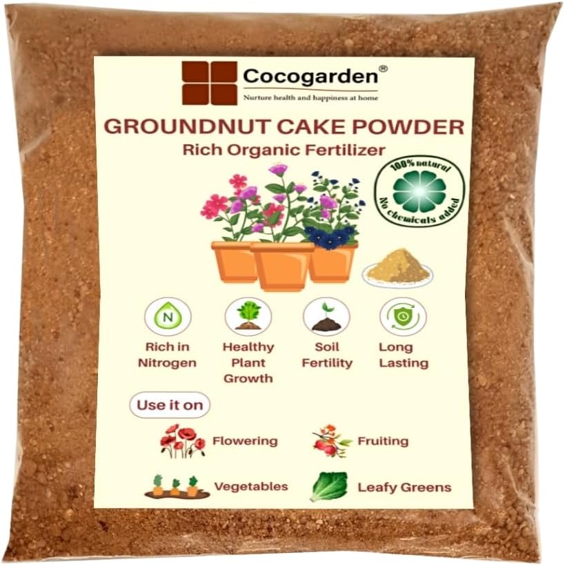 Cocogarden Groundnut Cake Fertilizer for Plants 400 grams,Organic Fertilizer for enhanced Flowering and Fruiting