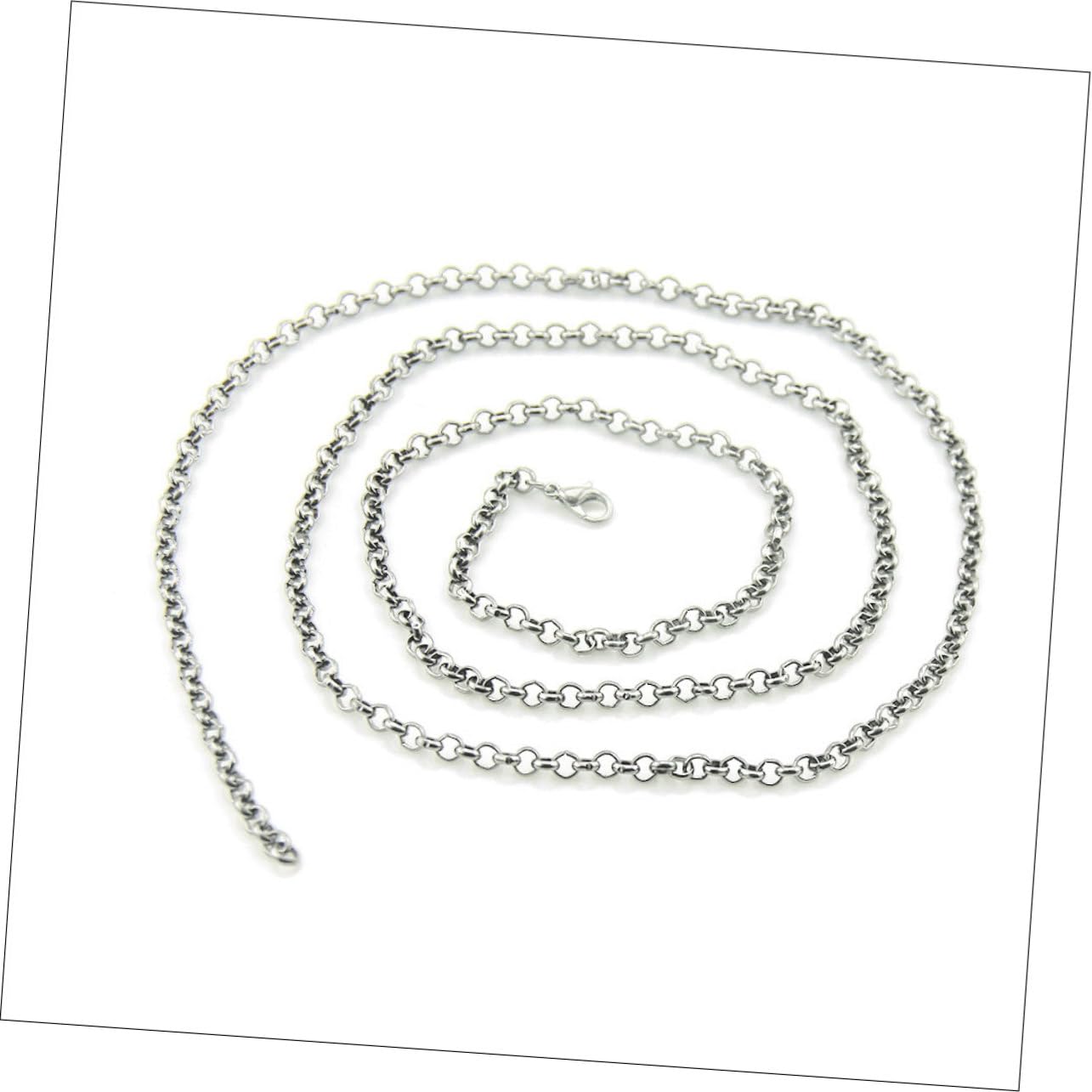 TENDYCOCO Fashionable Silver Pocket Watch Chain Necklace 5pcs Set Vintage Bronze Look for DIY Decorations