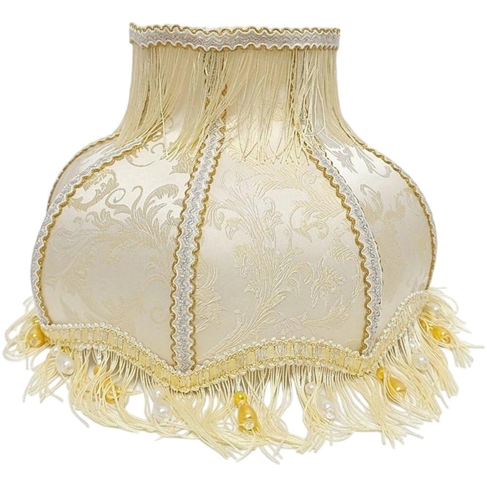 Victorian Fringe Lamp Shade Vintage Lampshade with Tassel Replacement Light Cover Lampshades for Table Floor Bedside Lamps