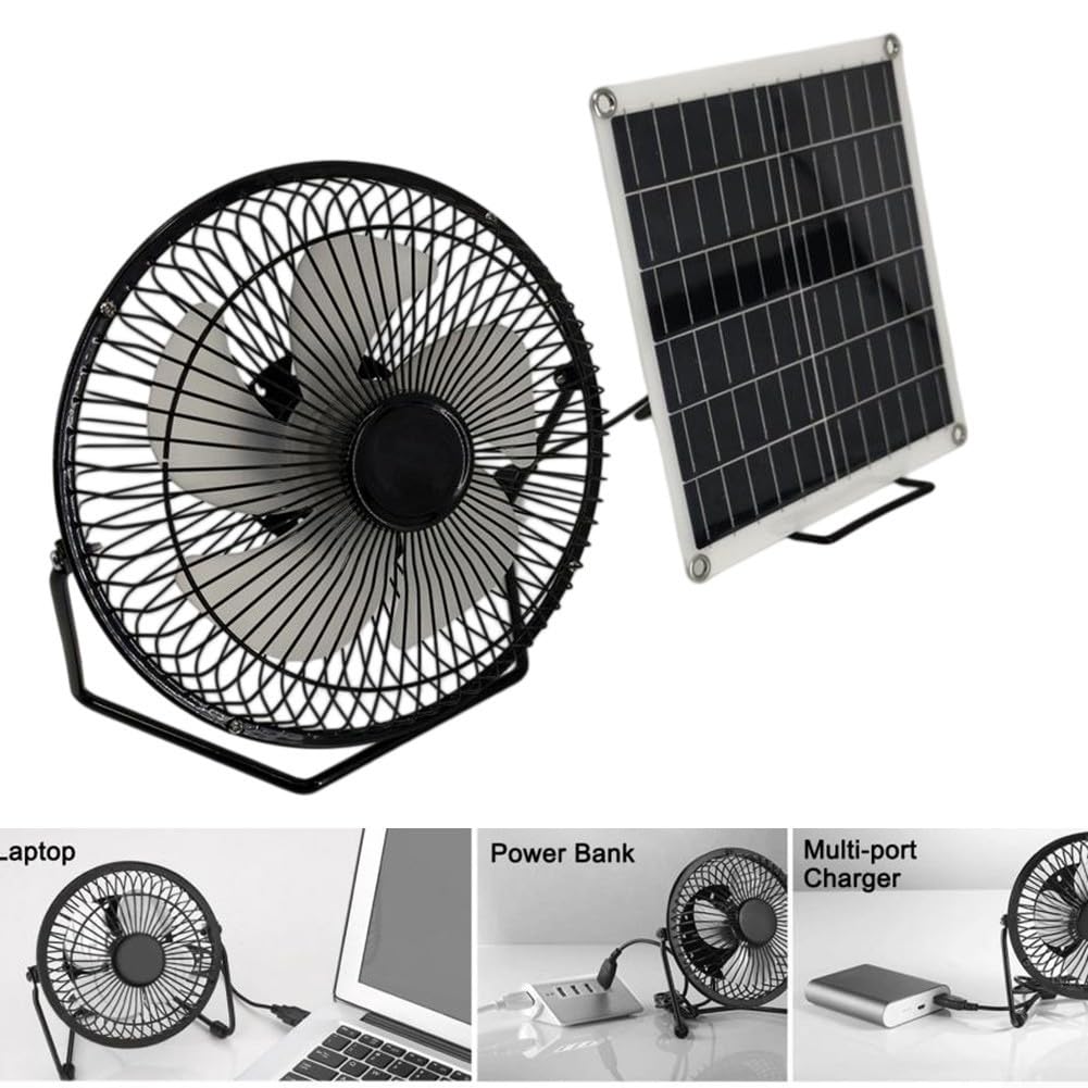 Ventilador accionado por panel solar de 10 W con soporte opcional para uso en invernaderos, caravanas, remolques y áreas de camping al aire libre (sin soporte)