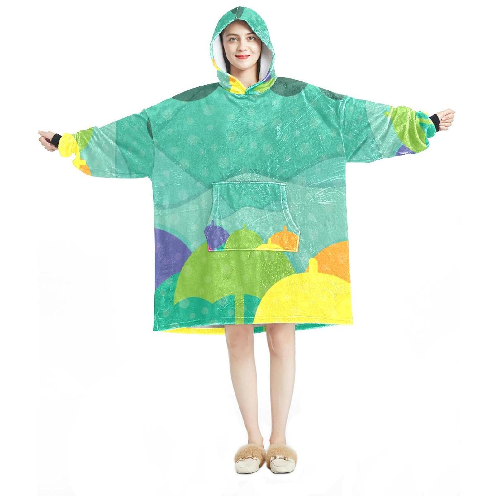 Sweat à capuche surdimensionné en flanelle contre le froid à la maison